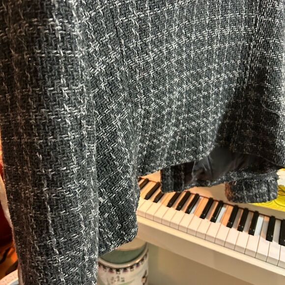 Chic Black and White Tweed Blazer XL - Picture 9 of 12